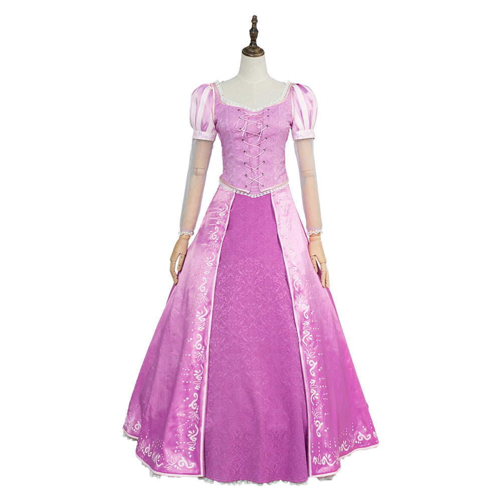 Movie Tangled Rapunzel Pink Princess Dress Cosplay Costume