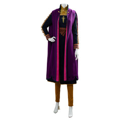 Movie Frozen Anna Purple Set Outfits Cosplay Costume Halloween Carnival Suit