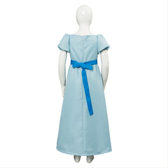 Kids Children Movie Peter Pan & Wendy Blue Dress Wendy Cosplay Costume Halloween Carnival Suit