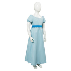 Kids Children Movie Peter Pan & Wendy Blue Dress Wendy Cosplay Costume Halloween Carnival Suit