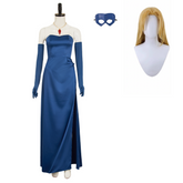 Dispatch (2025) Blonde Blazer Mandy Blue Dress Gown Set Outfits Cosplay Costume