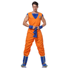 Dragon Ball Son Goku Yellow Blue Outfits Cosplay Costume Halloween Carnival Suit