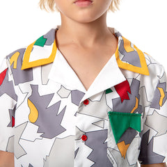Kids Children Stranger Things 4 Dustin Henderson Print T-shirt Short Sleeve Cosplay Costume