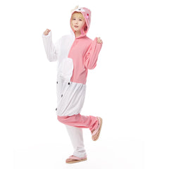 Danganronpa Monomi Pink Bunny Jumpsuit Sleepwear Pajamas Outfit Cosplay Costume Halloween Carnival Suit
