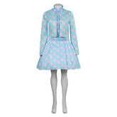 Kids Girls Barbie 2023 Margot Robbie Barbie Blue Dress Outfits Cosplay Costume Suit