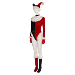 TV Harley Quinn Harley Quinn Balck And Red Outfits Cosplay Costume Halloween Carnival Suit
