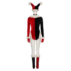 TV Harley Quinn Harley Quinn Balck And Red Outfits Cosplay Costume Halloween Carnival Suit