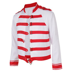 Queen Freddie Mercury Red And White Coat Outfits Cosplay Costume Halloween Carnival Suit