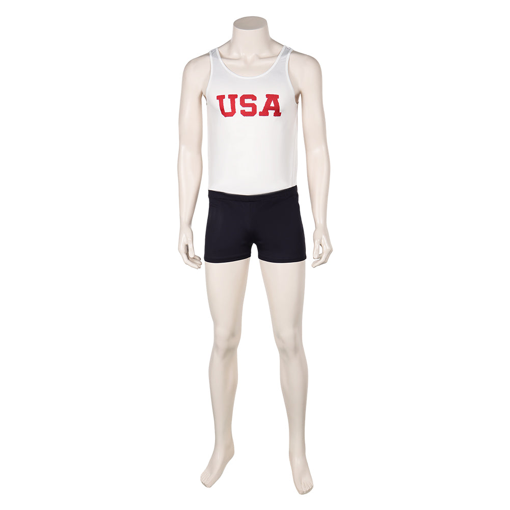 Movie The Boys in the Boat (2023) Jersey Rowing Team White Vest Set Outfits Cosplay Costume Suit