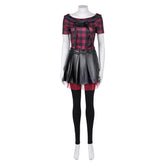 Movie Lisa Frankenstein Misty Red Dress Set Outfits Cosplay Costume Halloween Carnival Suit