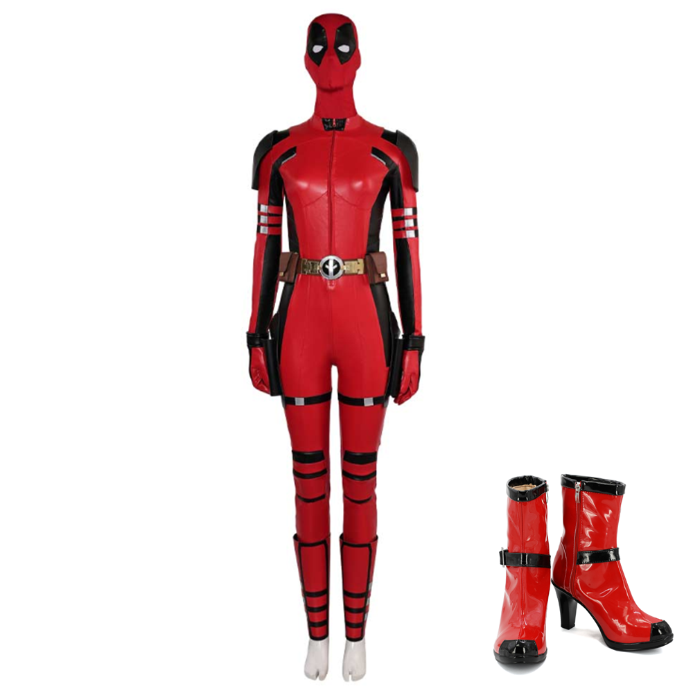 Movie Deadpool & Wolverine (2024) Women Deadpool Jumpsuit Outfits Cosplay Costume Halloween Carnival Suit