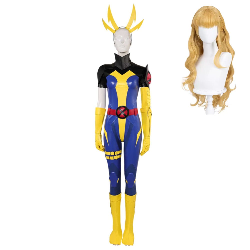 Mv Rivals (2025) Magik X-Uniform Blue Yellow Jumpsuit Set Outfits Cosplay Costume