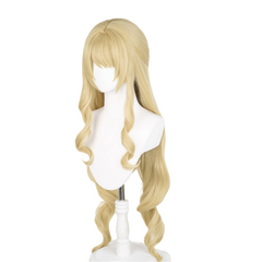 Game Genshin Impact Navia Yellow Wigs Cosplay Accessories Halloween Carnival Props