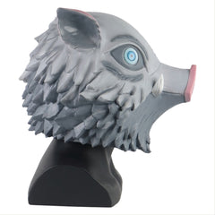 Anime Hashibira Inosuke Gray Pig Push Mask Cosplay Costume Outfits Halloween Carnival Suit