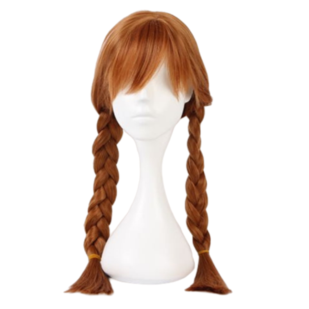 Kids Children Movie Frozen Anna Princess Brown Wig Cosplay Accessories Halloween Carnival Props