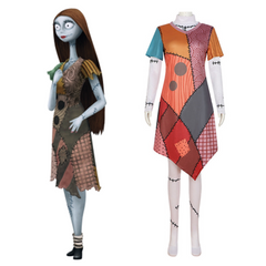Horror Movie The Nightmare Before Christmas Sally Dress Outfits Cosplay Costume Halloween Carnival Suit