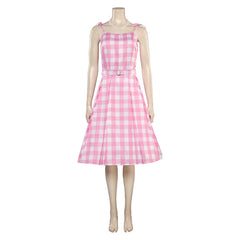 Movie Barbie 2023 Margot Robbie Barbie Outfits Pink Dress Cosplay Costume Halloween Carnival Suit