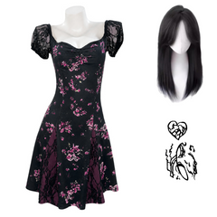 Obsession (2026) Nikki Freeman Black Purple Dress Outfits Halloween Cosplay Costume