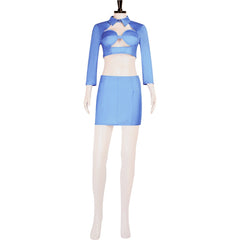 The Fifth Element Flight Attendant Stewardess Blue Uniform Retro Set Outfits Cosplay Costume