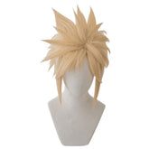 FF7 Final Fantasy VII Cloud Strife Cosplay Wig Two Braids Hair Short Golden Braided Synthetic Hair