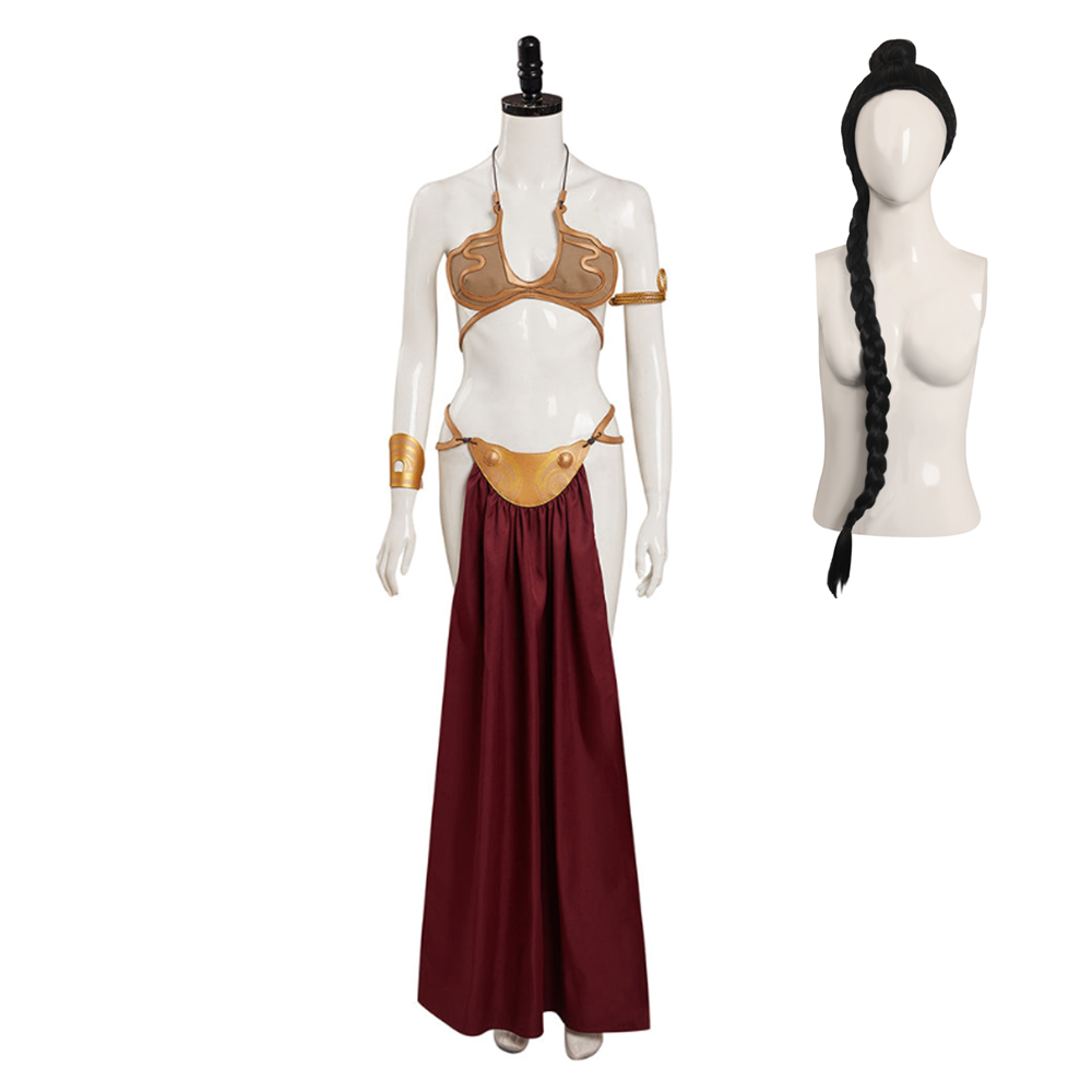 Return Of The Jedi Leia Cosplay Costume Outfits Slave Leia Metal Bikin ...