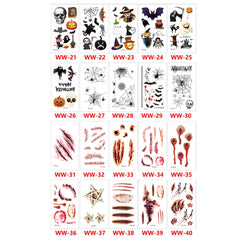 20 Sheets Scary Bloody Scar Tattoos For Halloween Temporary Tattoos For Adults Realistic Fake Stitch Wound Blood Vessel Tattoo Sticker Face Tattoos Vampire Zombie Makeup