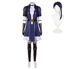 Arcane: League Of Legends 2 (2024) Caitlyn Short Sleeves Blue Dress Outfits Cosplay Costume
