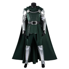 Doctor Doom Green Silver Deluxe Set Outfits Cosplay Costume Halloween Suit