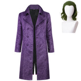 The Dark Knight Joker Purple Jacquard Coat Jacket Cosplay Halloween Costume