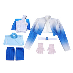 Descendants: Wicked Wonderland (2026) Chloe Blue Jacket Dress Set Outfits Cosplay Costume