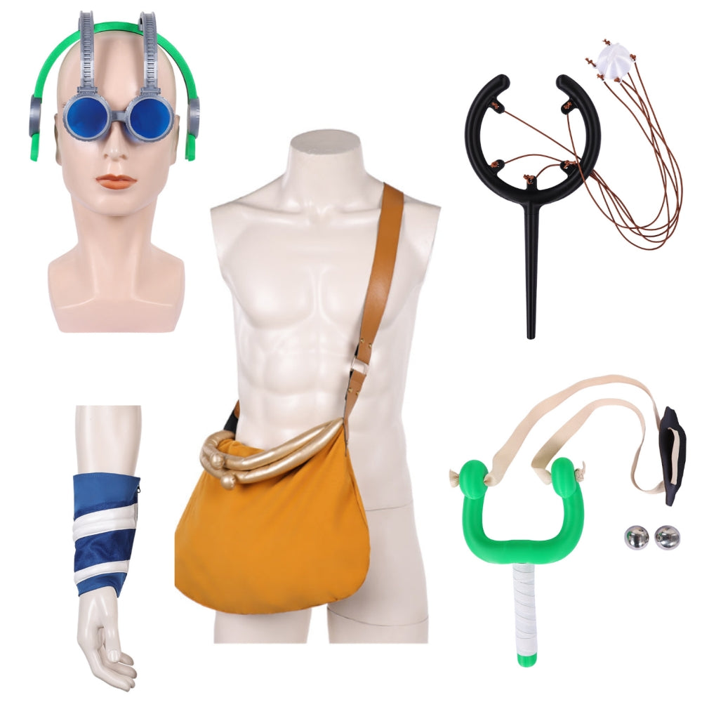 One Piece Usopp Weapon Slingshot Bag Glasses Goggles Wrist Guard Cosplay Accessories Props