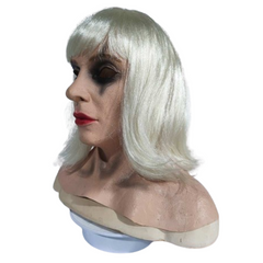 Movie Joker 2 (2024) Harley Quinn Cosplay Mask Wig Halloween Carnival Props