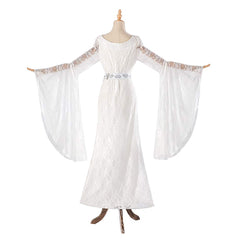 The Lord Of The Rings (2024) Galadriel Elf Queen White Lace Dress Outfits Cosplay Costume