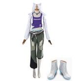 Overwatch Ashe Le Sserafim White Purple Set Outfits Cosplay Costume