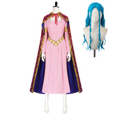 One Piece Nefertari Vivi Pink Dress Cloak Princess Outfits Cosplay Costume