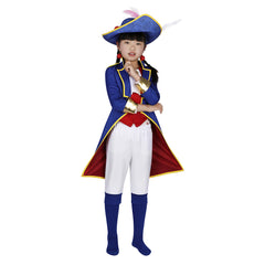 Kids Children Princess Peach: Showtime! 2024 Swordman Peach Blue Outfits Cosplay Costume Halloween Carnival Suit