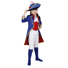 Kids Children Princess Peach: Showtime! 2024 Swordman Peach Blue Outfits Cosplay Costume Halloween Carnival Suit