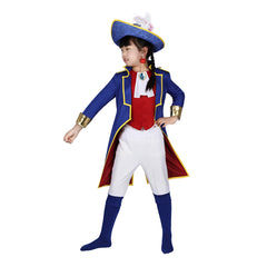 Kids Children Princess Peach: Showtime! 2024 Swordman Peach Blue Outfits Cosplay Costume Halloween Carnival Suit