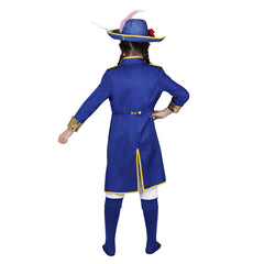 Kids Children Princess Peach: Showtime! 2024 Swordman Peach Blue Outfits Cosplay Costume Halloween Carnival Suit