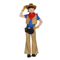 Kids Children Princess Peach: Showtime! 2024 Cowboy Peach Brown Outfits Cosplay Costume Halloween Carnival Suit