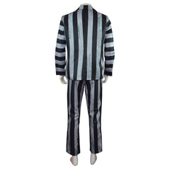 Movie Beetle Juice Beetle Juice Gray Striated Set Cosplay Costume Outfits Halloween Carnival Suit