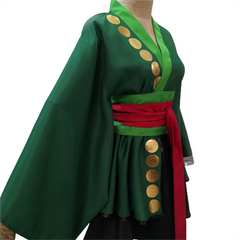 One Piece Zoro Green Lolita Kimono Outfits Cosplay Costume Halloween Suit