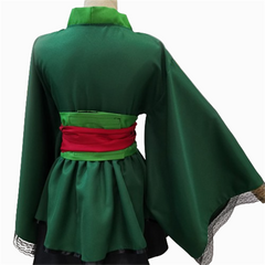 One Piece Zoro Green Lolita Kimono Outfits Cosplay Costume Halloween Suit