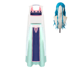 One Piece Vivi Outfits Blue Dress Cosplay Costume Halloween Carnival Suit