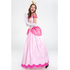 Movie The Super Mario Bros (2023) Princess Peach Pink Dress Outfits Cosplay Costume Halloween Carnival Suit