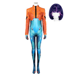 Overwatch Juno Blue Jumpsuit Jacket Set Outfits Cosplay Costume