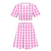 2023 Barbie Margot Robbie Barbie Cosplay Costume Crop Top Skirt Outfits Halloween Carnival Party Disguise Suit