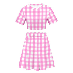 2023 Barbie Margot Robbie Barbie Cosplay Costume Crop Top Skirt Outfits Halloween Carnival Party Disguise Suit