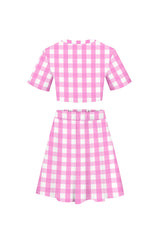 2023 Barbie Margot Robbie Barbie Cosplay Costume Crop Top Skirt Outfits Halloween Carnival Party Disguise Suit
