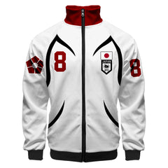 Blue Lock Isagi Yoichi Meguru Bachira White Uniform Zip-Up Sweatshirt Sports Jacket Cosplay Costume